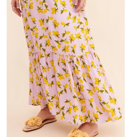Yumi Kim Rosa lemon print smocked maxi dress maternity 20455 - Picture 2 of 13